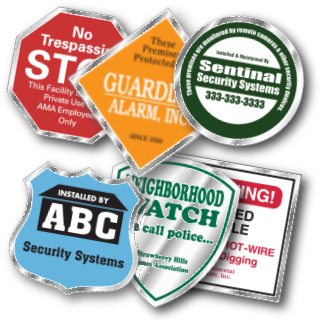 Variety of custom clear security decals & stickers.