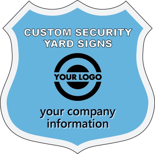 Badge shape security yard sign